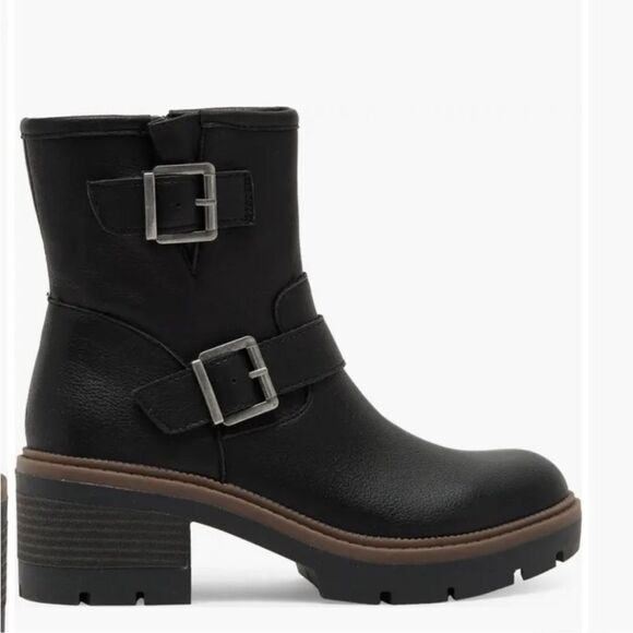 BOC by Born Monika Platform Moto Boots Size 7 Black - Picture 1 of 10